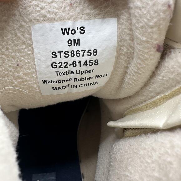 Sperry Saltwater Duck Boots Womens Size 9M White Cream Waterproof Winter Zip - Picture 8 of 9